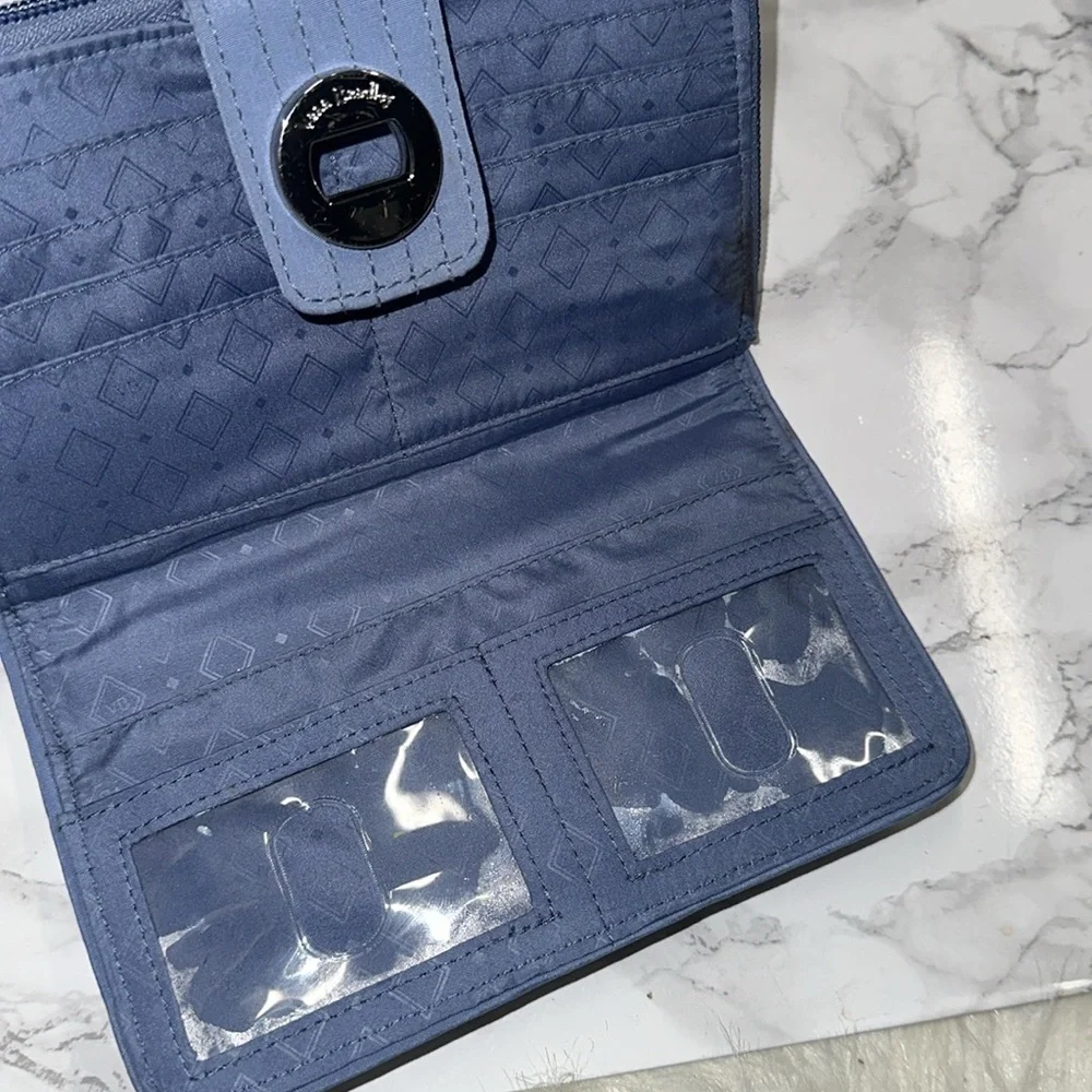 Vera Bradley Quilted Light Blue Zip-Around Wallet